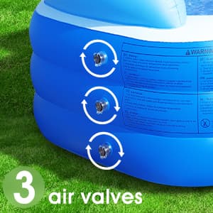 Inflatable Pool with Canopy, Large Inflatable Swimming Pool for Kids,Adult, Blow Up Pools with Seats,Backrest.Durable Thickened Inflatable Family Pools for Backyard,118"x75"x22"-Dark Blue