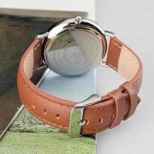 Infantry MDC Mens Minimalist Watch - 6.5mm Ultra Thin Business Casual Wrist Watches for Men,Big Face Analog Quartz Watch with Brown Leather Band, Professional Man's Gift