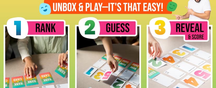 FIRST TO WORST Party Game – The Card Game About How Your Friends and Family Rank Things | Funny Ranking & Guessing Board Game for Friends & Family, Game Nights, Parties & Fun Gift Ideas