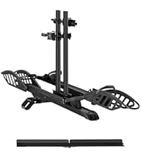 Bike Rack for Car Hitch Mount - Young Electric 2 Ebike Rack Heavy Duty Platform Carrier 200lb Capacity, Smart Tilting & One Hand Folding Bicycle Racks for SUV, Minivan, RV, Fits 5-Inch Fat Tires