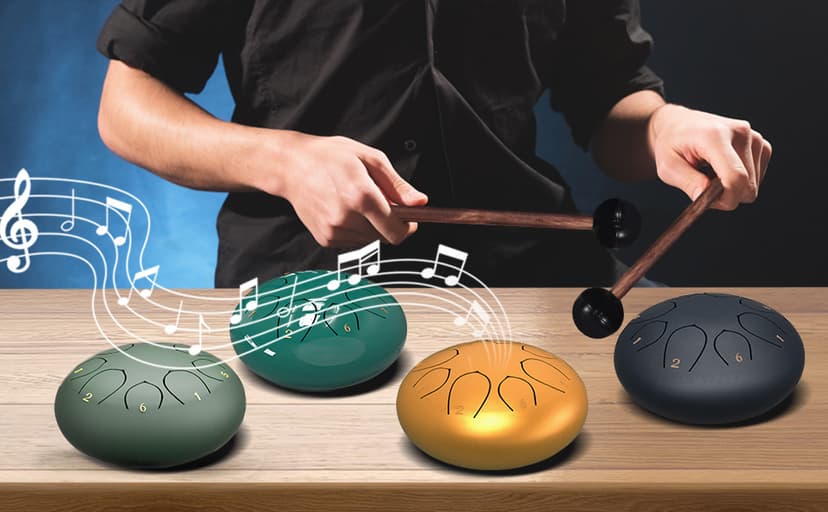 Rain Drum for Outside Garden, 6 Inches 8 Notes Steel Tongue Chakra Drums, Waterproof Meditation Rain Chime, Musical Instruments for Adult Gift with Bag, Music Book, Drum Mallets (Green) B0D9QJNPJ3