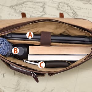 Mens Messenger Bag 15.6 Inch Waterproof Vintage Genuine Leather Waxed Canvas Briefcase Large Leather Computer Laptop Bag Rugged Satchel Shoulder Bag, Brown