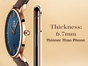 L LAVAREDO Watch for Men, Extremely Thin Mens Watches Minimalist Analog Men's Leather Wrist Watches with Time/Date, Birthday Gift for Men Boyfriend