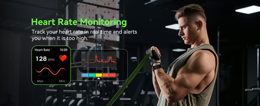 Smart Watch for Men Women, 1.85" HD Fitness Tracker with Bluetooth Calls, 5 ATM Waterproof, 130+ Sport Modes, 24/7 Heart Rate/Sleep Monitor, Pedometer, Calories, Smartwatch for iOS Android (Black)