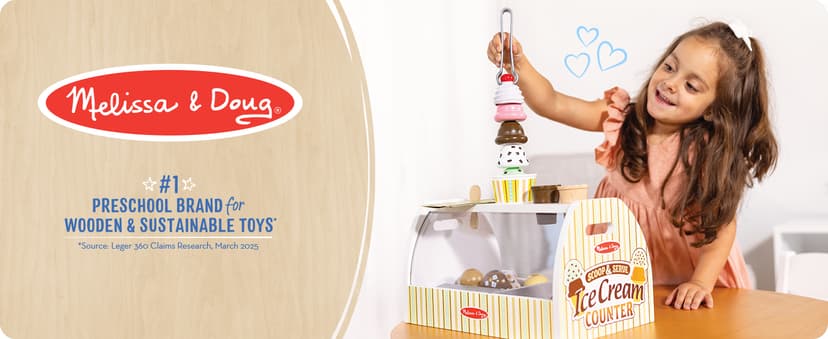 Melissa & Doug Wooden Scoop & Serve Ice Cream Counter, Pretend Play Store, 28 Toy Food & Play Kitchen Accessories, Preschool Toys for Girls & Boys 3+ B01B1V10KA