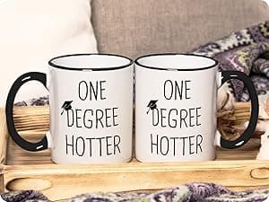 Graduation Gifts for Her, Him - 11oz Ceramic One Degree Hotter Mug - 2025 Funny College, Master, Degree, Phd Graduation Gift for Women, Men