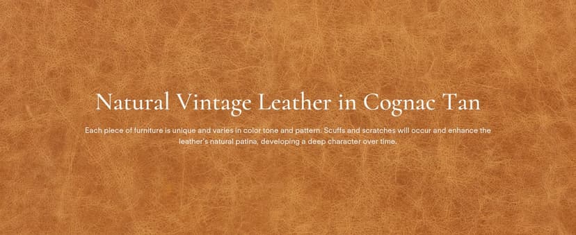 POLY & BARK Argan 93” Leather Sofa – Full-Grain Italian Aniline Leather, Feather-Down Comfort, Solid Wood Frame – Cognac Tan