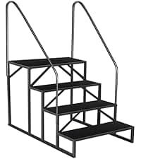 RV Steps with Handrail|4 Step Hot Tub Spa Steps|Update 3.0 Outdoor RV Stairs with Anti-Slip Pedals|RV Ladders for Travel Trailers|Heavy Duty Camper Steps for Camper, Porch, Spa