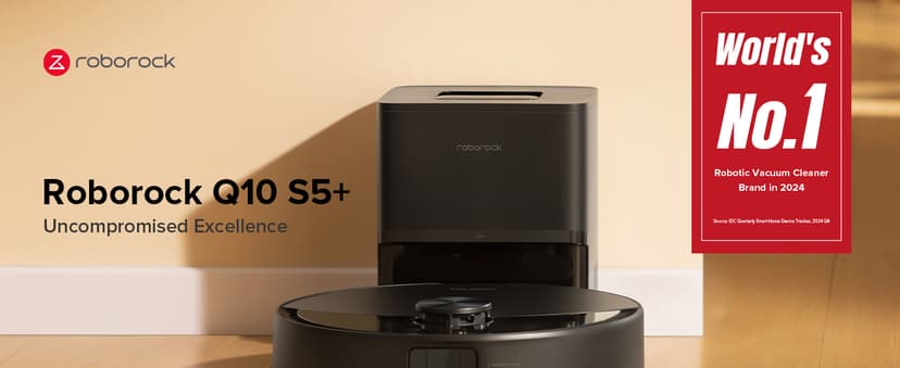 roborock Q10 S5+ Robot Vacuum and Mop, 10,000Pa Suction, Upgraded from Q8 max+, 70 Days Self-Emptying, Obstacle Avoidance, Sonic Mopping, Dual Anti-Tangle Design, Auto Mop Lifting, Ideal for Pet Hair