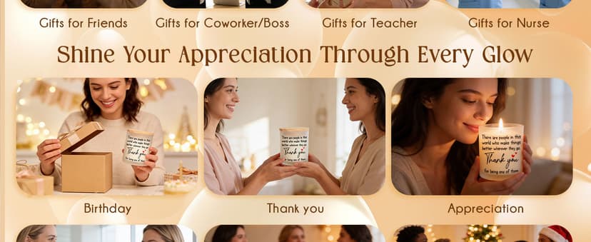 OASSIE Thank You Gifts for Women - Long Lasting Vanilla Lavender Candle 10 Oz - Appreciation Inspirational Birthday Gifts for Women Coworkers Friend Teachers Nurses Boss Employees