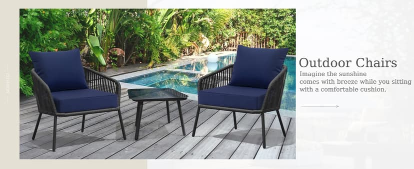 Favoyard Outdoor Seat Cushion Set 24 x 24 Inch Waterproof & Fade Resistant Patio Furniture Cushions with Removable Cover Deep Seat & Back Cushion with Tie Straps for Chair Sofa Couch