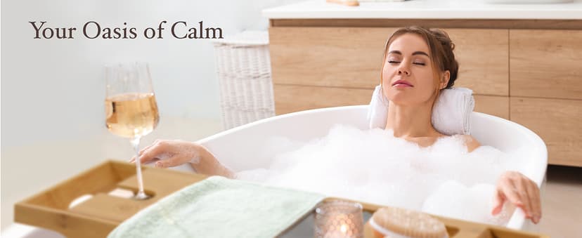 Bathtub Tray - Expandable Bamboo Bath Tray for Tub with Wine Glass Holder, Book & Tablet Stand - Wooden Bathtub Caddy Tray Table for Bathroom Accessories, Spa Relaxation, Housewarming & Wedding Gift