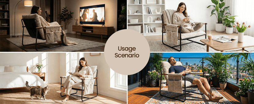 Comfy Accent Chair Cozy Reclining Sleeper Oversized Recliner Arm Chairs for Living Room Modern Lounge Armchair with Wood Armrests Sturdy Upholstered Single Sofa for Bedroom Home Office