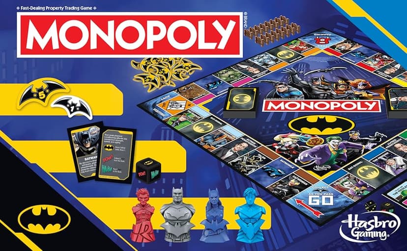 Monopoly Batman Edition Board Game | Monopoly Game for Batman Fans | Ages 8 and Up | 2 to 4 Players | Family Games | Strategy Games for Kids and Adults (Amazon Exclusive)