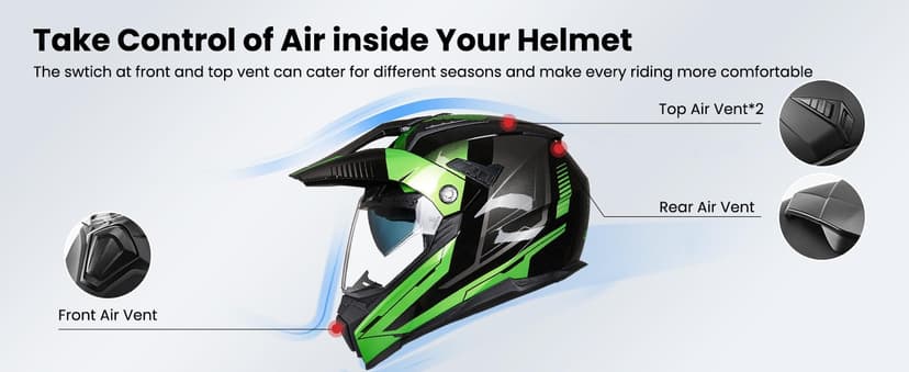 ILM Off Road Motorcycle Dual Sport Helmet Full Face Sun Visor Dirt Bike ATV Motocross Casco DOT Certified Model 606V