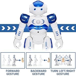 KingsDragon RC Robot Toys for Kids, Gesture & Sensing Programmable Remote Control Smart Robot for Age 3 4 5 6 7 8 Year Old Boys Girls Birthday Gift Present