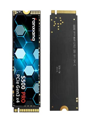 fanxiang S500 Pro 256GB NVMe SSD M.2 PCIe Gen3x4 2280 Internal Solid State Drive, SLC Cache 3D NAND TLC, Up to 3200MB/s, Compatible with Laptop and PC Desktops(Black)