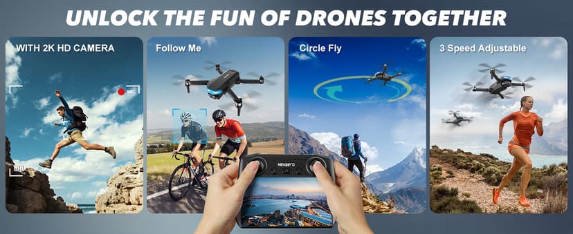 GPS Drone with EIS 2K Camera for Adults, 7.22 inch Screen on Remote Controller,FPV RC Drones with Al Track&Night Shot with Professional GPS,Auto Return Follow Me for Beginner,Long Range Transmission, 2 Batteries 64min Flight Time,Handbag Under 249g