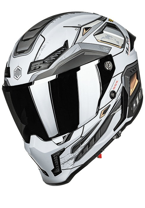 ILM Motorcycle Helmets for Adult Men Women Full Face DOT ECE Powersports Dual Visor Street Racing Helmet with Pinlock Cascos para Motos Model MF509 (War Damaged Gray, L)