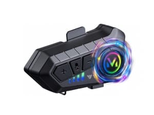 Motorcycle Helmet Bluetooth Headset Speakers with Good Sound,Loud,50 Hours Use,Large Button for Gloves,Fast and Stable Connection,Answer Automatically,Voice Assistant,IPX7 Waterproof,Easy Install