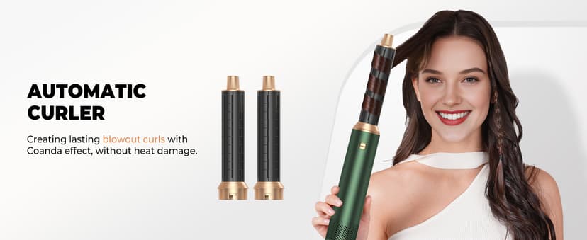 5 in 1 Blow Dryer Brush, Upgrade Hair Dryer Brush Set Negative Ion Air Styler Curling Wrap Air Curler, Hot Air Brush Curling Iron Hair Styling Tools As A Gift for Straight/Curl/Dry/Smooth