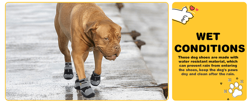 Hcpet Dog Shoes, Dog Boots & Paw Protectors for Winter Snowy Days, Rainy Weather, Outdoor Anti-Slip Sole Dog Booties for Hardwood Floor Black-Leg 1