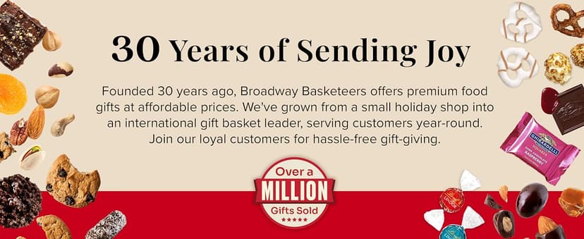 Broadway Basketeers Birthday Gift Basket – Gourmet Snacks & Sweet Treat Box with Cookies, Candy, Chocolates & more - Food Gift Basket for Women, Men & Families - Happy Birthday Surprise Box, Kosher