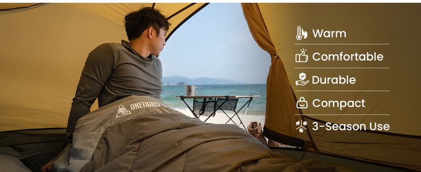 OneTigris Trailnap Sleeping Bag 3 Season Extra-Wide Warm for Camping Backpacking Travel Outdoor Activities