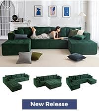 MAXYOYO Accent Chair with Ottoman Adjustable Backrest, Tufted Living Room Chair Upholstered Lounge Chair with Footrest Set, Modern Chair Cozy Reclining Chair for Reading Room, Green