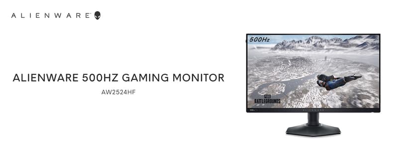 Alienware AW2524HF Gaming Monitor - 24.5-inch (1920x1080) 500Hz (Overclock) 0.5ms Display, Height/Tilt/Swivel/Pivot Adjustability, 3yr Advanced Exchange-Black