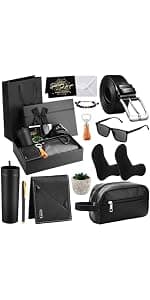 Skylety 13 Pcs Birthdays Gifts Baskets for Men Father Gift for Men Birthdays Gift Box 16 oz Tumblers Wallet Toiletry Bag Sock Bottle Opener Belt Bracelet Glasses Pen for Father's Day Dad Husband B0DJ92ZCJ1