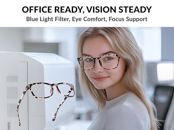 WINTOO Blue Light Glasses for Woman Men | 99% Blue Light Blocking Glasses for Computer Gaming TV Phone Screen Square Frame | Anti Eyestrain & UV Glare Protection - 5 Pair