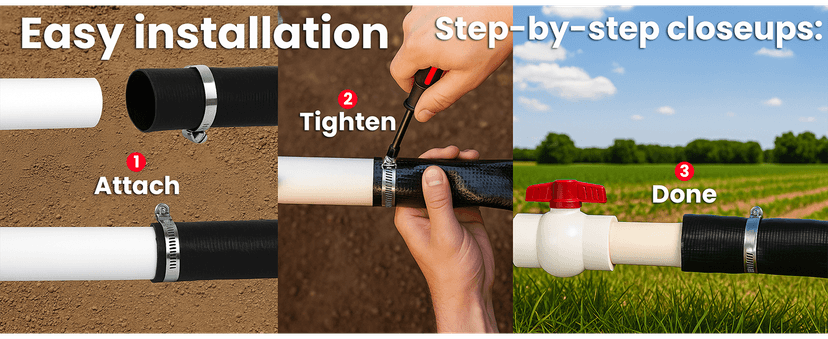 XtremepowerUS Backwash Hose Extra Heavy-Duty Pool Drain Hose 1.5" x 100 ft – 47 MIL Thickness Drain Hose with Clamp for Filter Pump or Sump Discharge