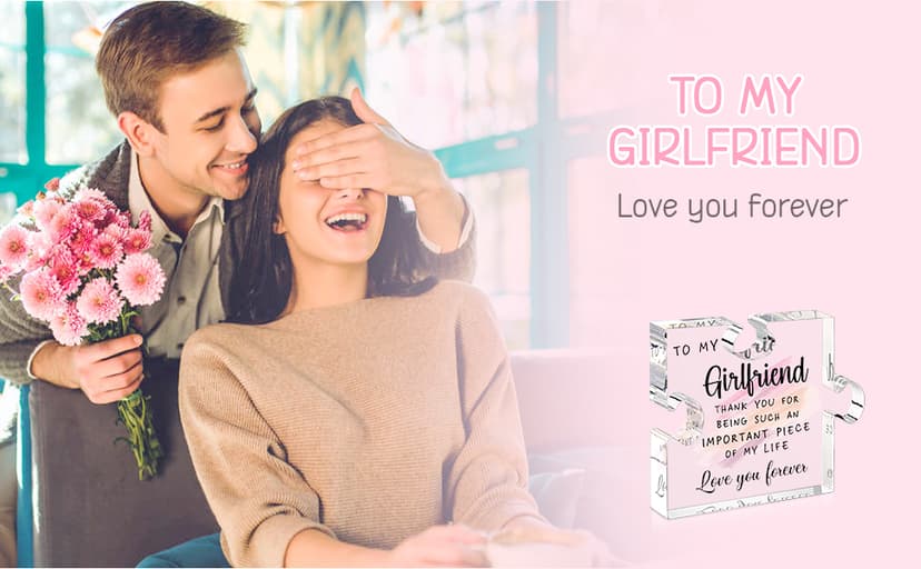 Gifts for Girlfriend from Boyfriend -Girlfriend Puzzle Piece Gift Unique Girlfriend Birthday Gifts for gf Valentines Mothers Day Anniversary Romantic Gift for Her