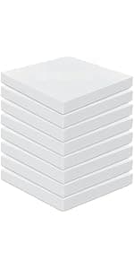 Frienda 8 Pack 2" x 20" x 20"Upholstery High Density Foam Cushion 50 ILD Replacement Square Cut to Size Foam Couch or Commercial Dinning Chair Couches Chair Padding DIY Projects