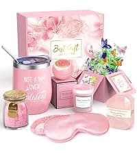 Birthday Gift for Women, Luxury Self Care Spa Gift Basket with Blanket for Mom, Wife, Sister, Friend, Girlfriend, Grandmother, Get Well Soon & Christmas gift for Her B0FKMYHG7N