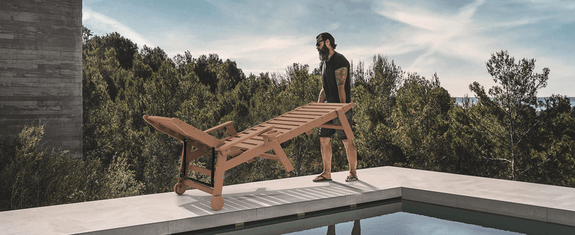 SERWALL Patio Chaise Lounge Chair Set of 2, 78'' Long 5-Positions Adjustable HDPE Outdoor Lounger for Pool, Poly Lounge Chair with Rolling Wheels & Cup Holder for Poolside, Deck, Blue