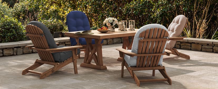 UDPATIO Adirondack Chair Cushion with Ties - Fade-Resistant Waterproof Outdoor Recliner High Back Seat Pads for Rocking Chairs, Patio, Deck, Porch, Lawn (Upper & Lower Back Support),Light Blue,1 PC