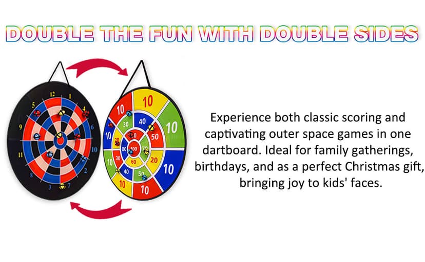 Dart Board Games for Kids Ages 3-12, Sticky Dart Board with 12 Balls & 12 Darts, Indoor Outdoor Toys for Boys, Party Birthday Gifts