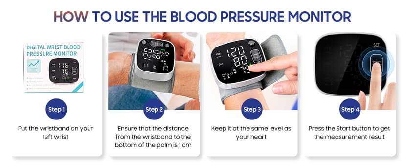 Oklar Blood Pressure Monitors for Home Use Rechargeable Wrist Digital BP Machine Cuff with LED Backlit Display, Voice Broadcast, 240 Memory Storage for 2 Users with Carrying Case