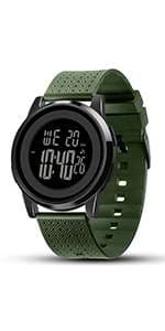 YUINK Mens Watch Ultra-Thin Digital Sports Watch Waterproof Stainless Steel Fashion Wrist Watch for Men Women