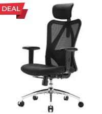 SIHOO M18 Ergonomic Office Chair, High Back Mesh Desk Chair with Adjustable Headrest & Lumbar Support, 330lbs Capacity Computer Chair with 2D Armrests & Wide Cushion, Tilt Lock, for Home Office-Black