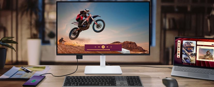 Dell 27 Plus 4K USB-C Monitor - S2725QC - 27-inch 4K (3840 x 2160) 120Hz 16:9 Display, AMD FreeSync Premium, sRGB 99%, Integrated Speakers, 1500:1 Contrast Ratio, Comfortview - Ash White