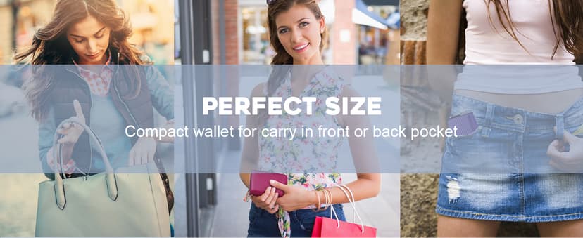 FurArt Zipper Wallet Women, RFID Blocking Credit Card Wallet, Business Card Holder, Compact Size KeyChain Wallet