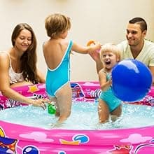 3 Rings Kiddie Pool for Toddler, 48”X12”,Kids Swimming Pool, Inflatable Baby Ball Pit Pool, Small Infant Pool (Blue)