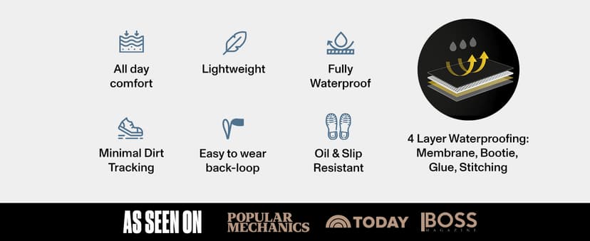 EVER BOOTS EVERBOOTS ULTRA DRY Men's Waterproof Hiking Work Boots, Lightweight Ultility Leather Shoes, Water Proof Tactical Military Outdoor Ankle Mens Boot for Construction, Roofing, Hunting, Winter Trails