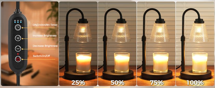Dimmable Candle Warmer for Jar Candles, Height Adjustable Wax Melt Warmer, Room Decor Desk Lamp, House Warming Gifts New Home Candle Warmer Lamp with Timer Home Decor Birthday Gifts for Women Mom Her B0FRLWC6X9