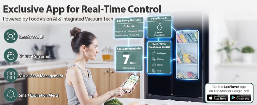 95kPa Vacuum Sealer Machine with AquaLock Technology, for Moist Seals, 2X Seal & 130W, Fully Automatic Food Sealer, Built-In Cutter, Bag Storage & Hose, Precision Sealing, 2 Bag Rolls,Stainless Steel