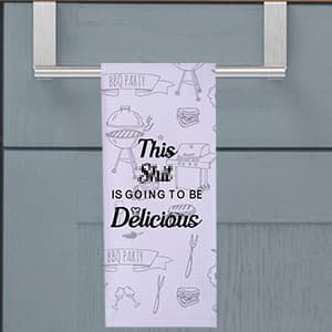 LXOMILL Funny Kitchen Towels for Men, Women, BBQ Grilling Cooking Dish Towels, Funny Birthday Gifts for Husband, Dad, Boyfriend, Friend, Hilarious Gag Gift for Chefs