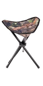 Ameristep Portable Folding Design Hunting Lightweight Heavy-Duty Tripod Stool, Mossy Oak Break-Up Country